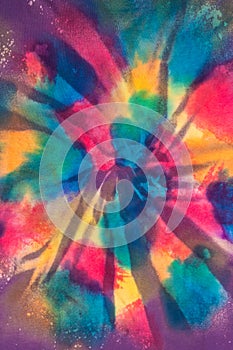 Colorful Abstract Retro Bleach Kaleidoscope Tie Dye Swirl Design