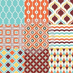 Colorful abstract retro stylish seamless geometric cushion pattern
