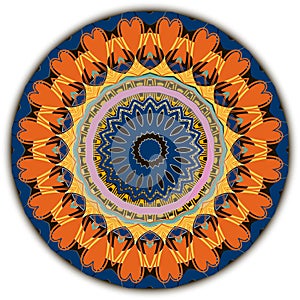 Colorful abstract round mandala pattern. Vector ornamental background. Greek style backdrop. Geometric greek key meanders ornament