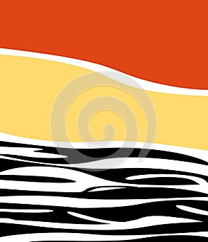 Colorful abstract seascape design illustration