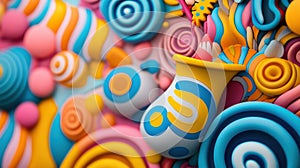 Colorful abstract shapes create a vibrant, playful visual experience, AI