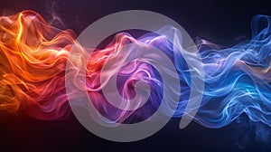 Colorful abstract smoke waves