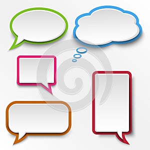 Colorful abstract speak bubbles template