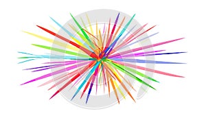 Colorful abstract starburst icon, festive visual element , vector design Generative AI