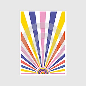 Colorful abstract sunburst illustration design