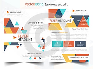 Colorful abstract triangle annual report Brochure design template vector. Business Flyers infographic magazine poster.