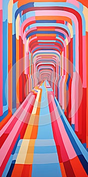 Colorful Abstract Tunnel: Op Art Inspired By Francois Neilly