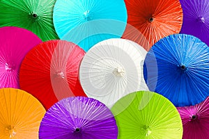 Colorful abstract of umbrellas background.