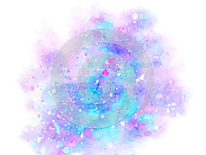 Colorful abstract vector background. Soft blue and purple watercolor stain. Watercolor painting. vector
