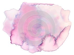 Colorful abstract vector background. Soft pink watercolor stain.