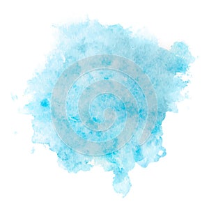 Colorful abstract vector background. Soft watercolor stain. Watercolor painting. Blue watercolor splash