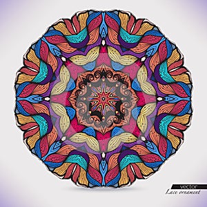 Colorful abstract vector circular lace.