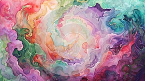 Colorful Abstract Watercolor Swirls and Textures Background.
