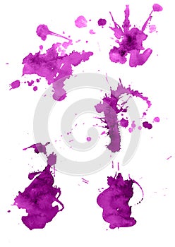 Colorful abstract watercolor texture stain with splashes and spatters.