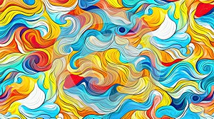 Colorful abstract wave background which is generated by AI. Generative AI illustration.