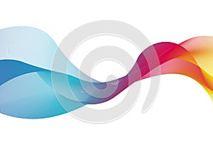 Colorful abstract wave lines flowing horizontally on a white background, ideal for technology, music, science and the digital