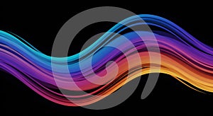 Dynamic Abstract Color Wave on Black Background