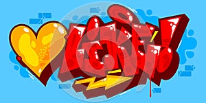 Colorful Abstract Word Like Graffiti Urban Streetart Style Font Lettering Vector Illustration Art photo