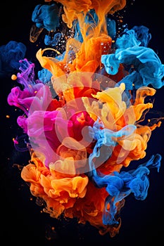 Colorful acrylic ink in water. Abstract background