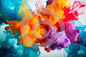 Colorful acrylic ink in water. Abstract background