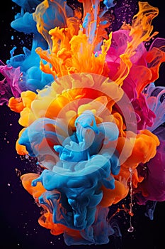 Colorful acrylic ink in water. Abstract background