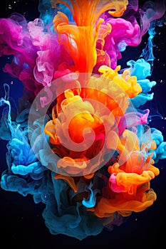 Colorful acrylic ink in water. Abstract background