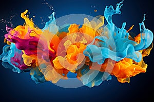 Colorful acrylic ink in water. Abstract background