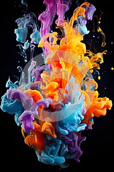 Colorful acrylic ink in water. Abstract background