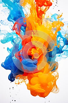 Colorful acrylic ink in water. Abstract background