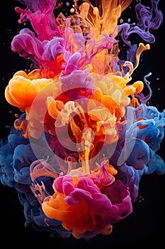 Colorful acrylic ink in water. Abstract background