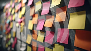 colorful adhesive notes on a board