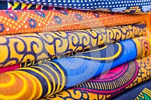 Colorful african fabrics