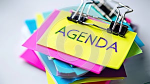 The colorful agenda notes.AI generated image
