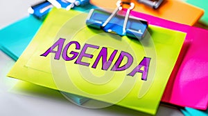 The colorful agenda notes. AI generated