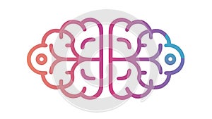 Colorful AI Brain with Neural Networks, vector design Generative AI