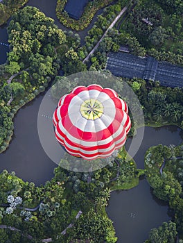 Colorful air balloon flying in the sky of Chiangmai