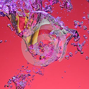 Colorful air bubbles in water