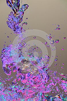 Colorful air bubbles in water