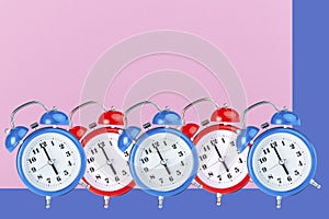 Colorful alarm clocks