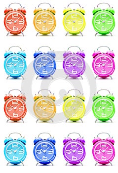 Colorful alarm clocks