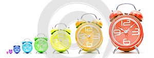 Colorful alarm clocks