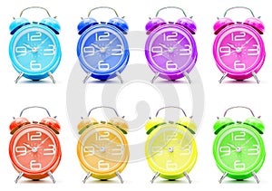 Colorful alarm clocks