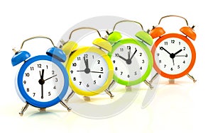 Colorful alarm clocks
