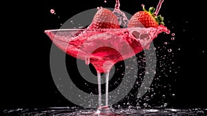 Colorful Alcoholic Cocktail isolated on a background with a space for a text.