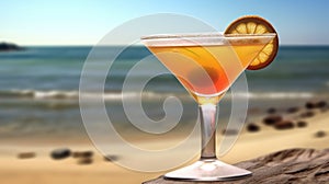 Colorful Alcoholic Cocktail isolated on a background with a space for a text.