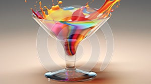 Colorful Alcoholic Cocktail isolated on a background with a space for a text.