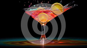 Colorful Alcoholic Cocktail isolated on a background with a space for a text.