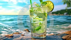 Colorful Alcoholic Cocktail isolated on a background with a space for a text.