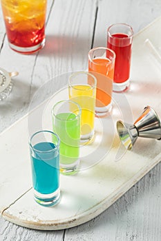 Colorful Alcoholic Rainbow Shots