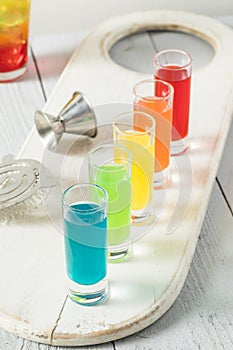 Colorful Alcoholic Rainbow Shots